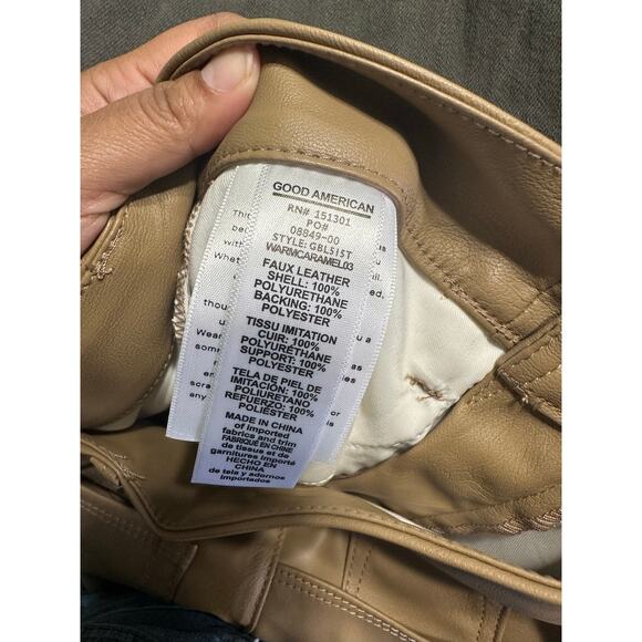 Good American “Better Than Leather” Good Boy Faux Leather Pants Sleek High-Rise - Picture 8 of 9